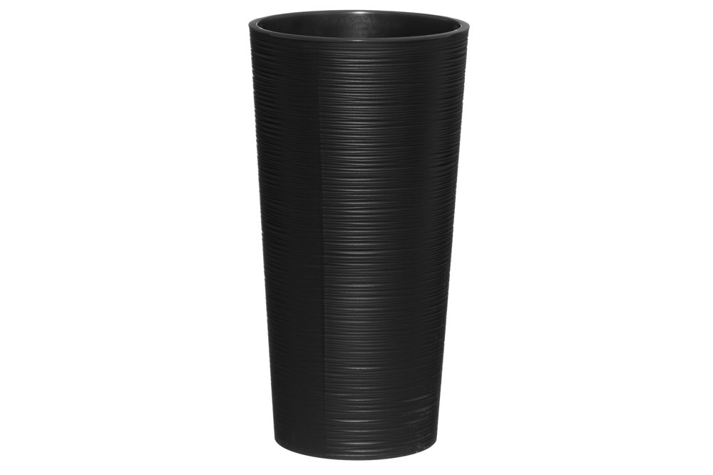 Plastikinis lauko vazonas 4Living Dluto, juodos sp., 30 x 30 x 57 cm.