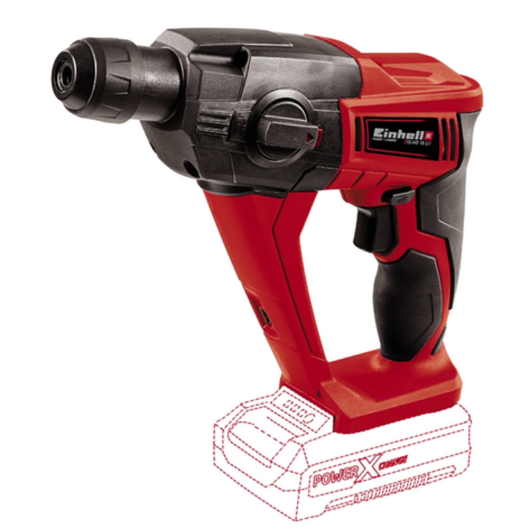 Akumuliatorinis perforatorius EINHELL TE-HD 18, 18 V, Li-ion, be akumuliatoriaus