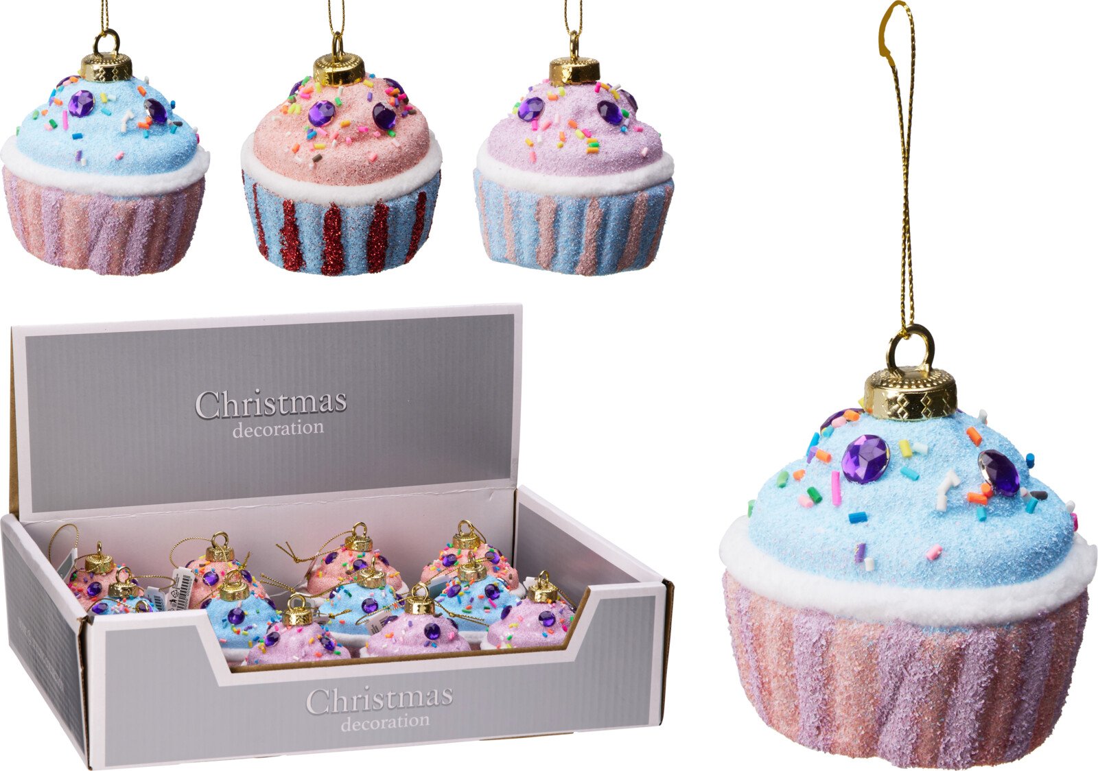 Eglutės žaisliukas Keksiukas, su pabarstukais ir glazūra, 3 skirtingos sp., 7 x 7 x 8 cm