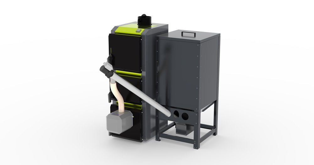 Granulinis, kombinuotas šildymo katilas ANTARA"Smart Sigma 50 N, 50 kW, 5-ta klasė