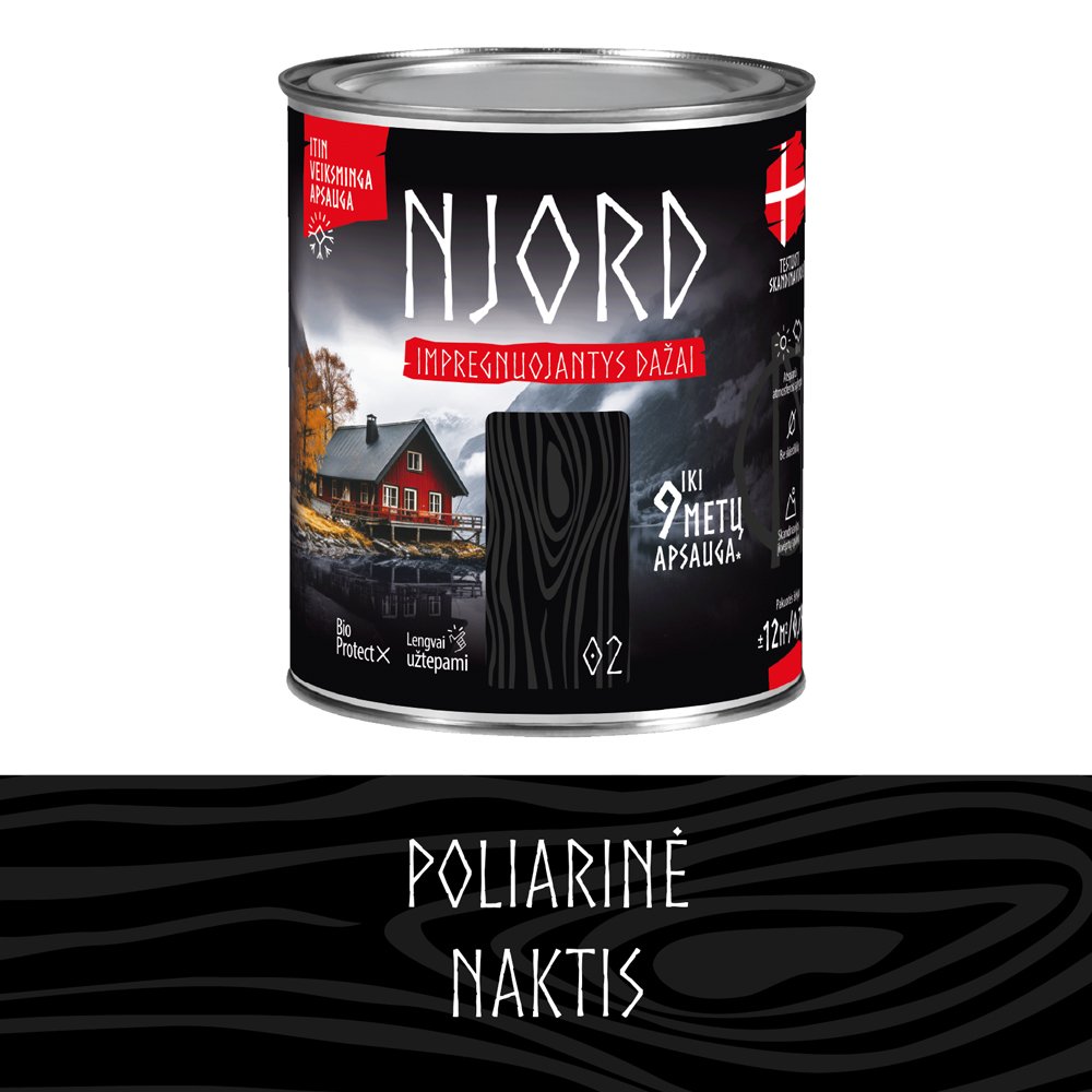 Impregnuojantys dažai medienai LUXDECOR NJORD, 0,75 l, (02) Poliarinė naktis