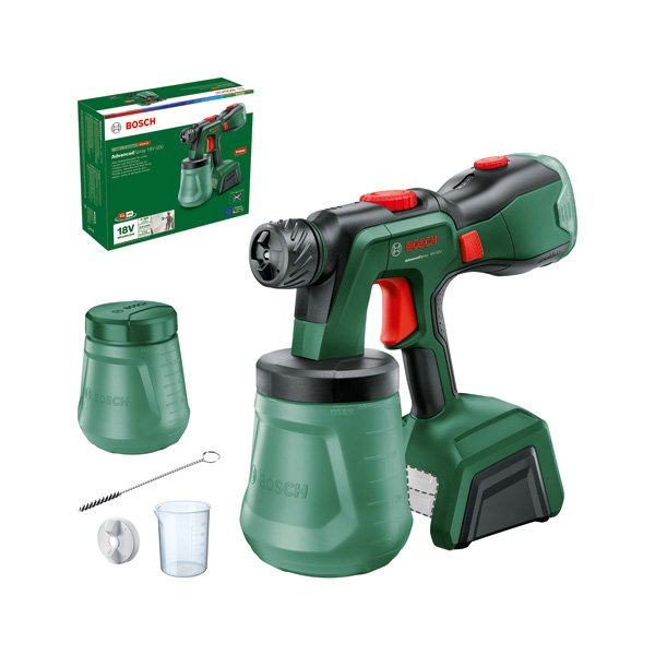 Akumuliatorinis dažų purkštuvas BOSCH Green, AdvancedSpray 18V-500 Solo, be akumuliatoriaus ir kroviklio