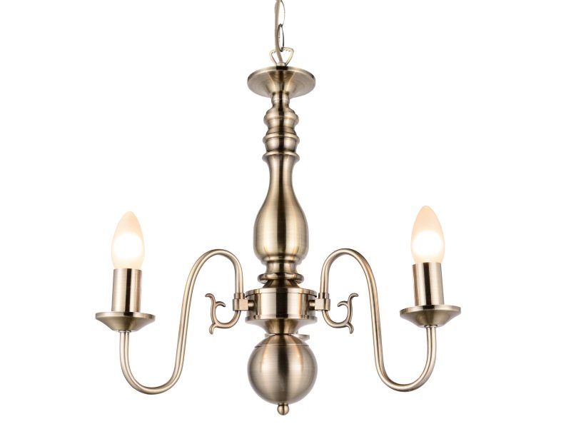Pakabinamas šviestuvas G.LUX Gt-307-3 Hall, 3 x E14, žalvario spalvos