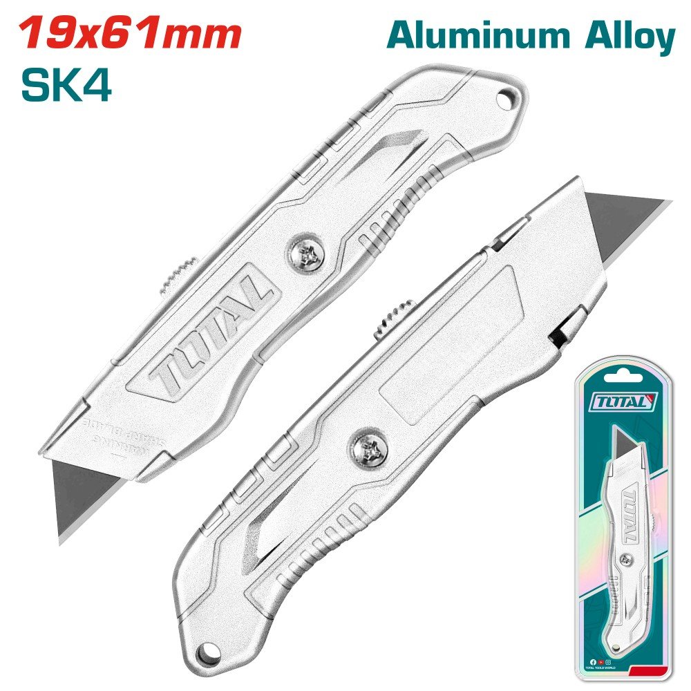 Peiliukas trapeciniais ašmenimis TOTAL, ašmenys SK5 plienas, 19x61mm, THT511615