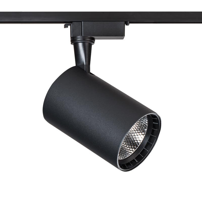 Kryptinis šviestuvas ant bėgelio DPM Epistar Cob, LED, 1 x 15W, 230V, 4000 K, 1250 lm, IP20, aliuminis, 88 x 138 x 88 mm, juodos sp., STR-15W-B