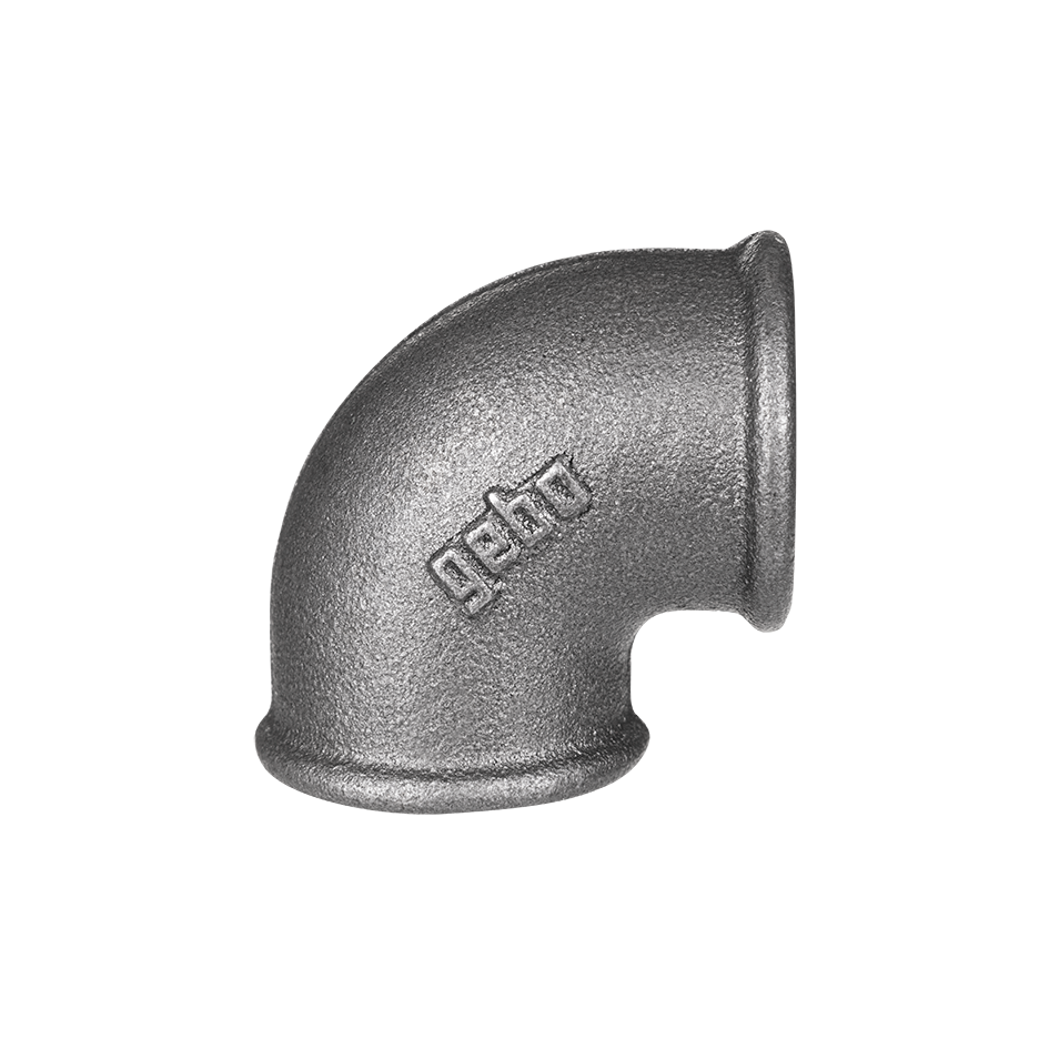 Alkūnė ketinė GEBO, d15, 1/2'', vidus/vidus, juoda sp. 