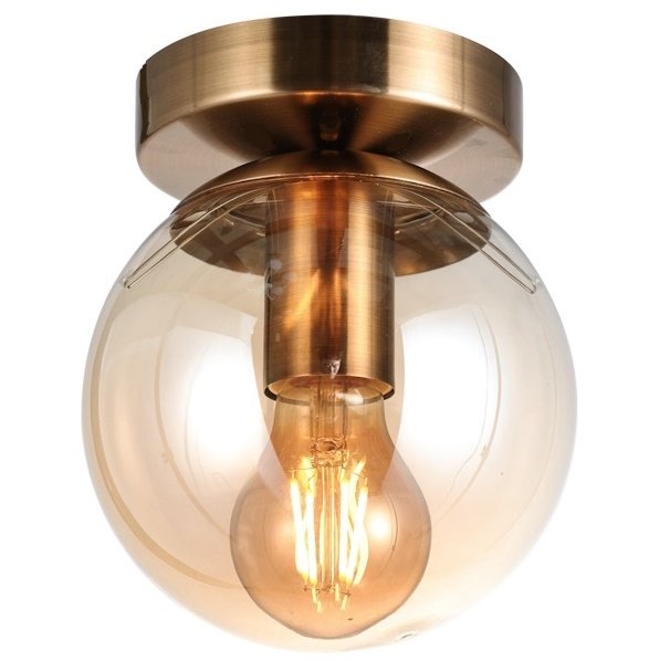 Lubinis šviestuvas G.LUX Gt-380-1C-Ab Amber, 1xE27, išmatavimai: 15*17,50 cm, be lemputės kompl., žalvario sp.