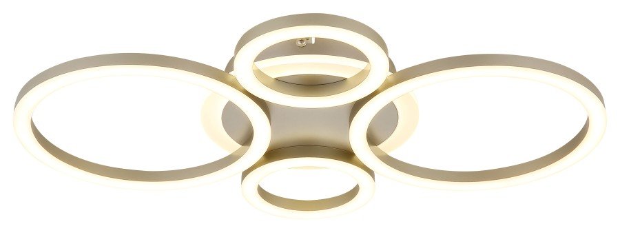Pakabinamas LED šviestuvas GLOBO Loretta, 40W, 230V, 3000-6500K, 2646lm, šampano spalvos, atminties funkcija, 530 x 355 x 61 mm, 48039-40CO
