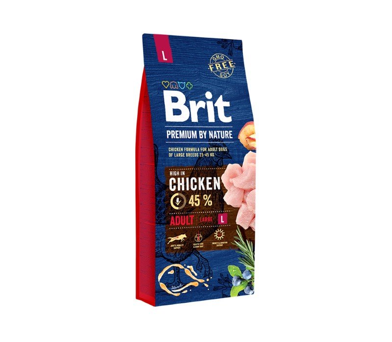 Sausas šunų ėdalas BRIT Premium by nature, didelių veislių (25-45kg), suaugusiems šunims, 15kg