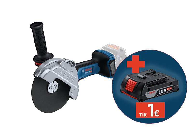 Akumuliatorinis kampinis šlifuoklis BOSCH Professional, GWS 18 V-180 P, SOLO, 18 V, be akumuliatoriaus ir kroviklio, 06019H6L01