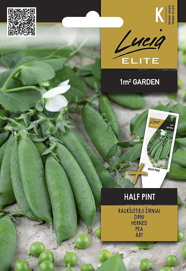 Daržovių sėklos, LUCIA ELITE ELN žirniai raukšlėtieji HALF PINT, 5 g.