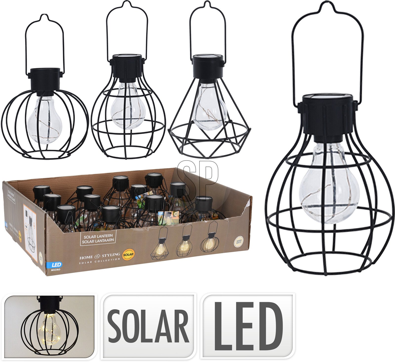 Pakabinamas LED terasos žibintas, mažas, metalinis, 3 skirtingi dizainai, su saulės baterija