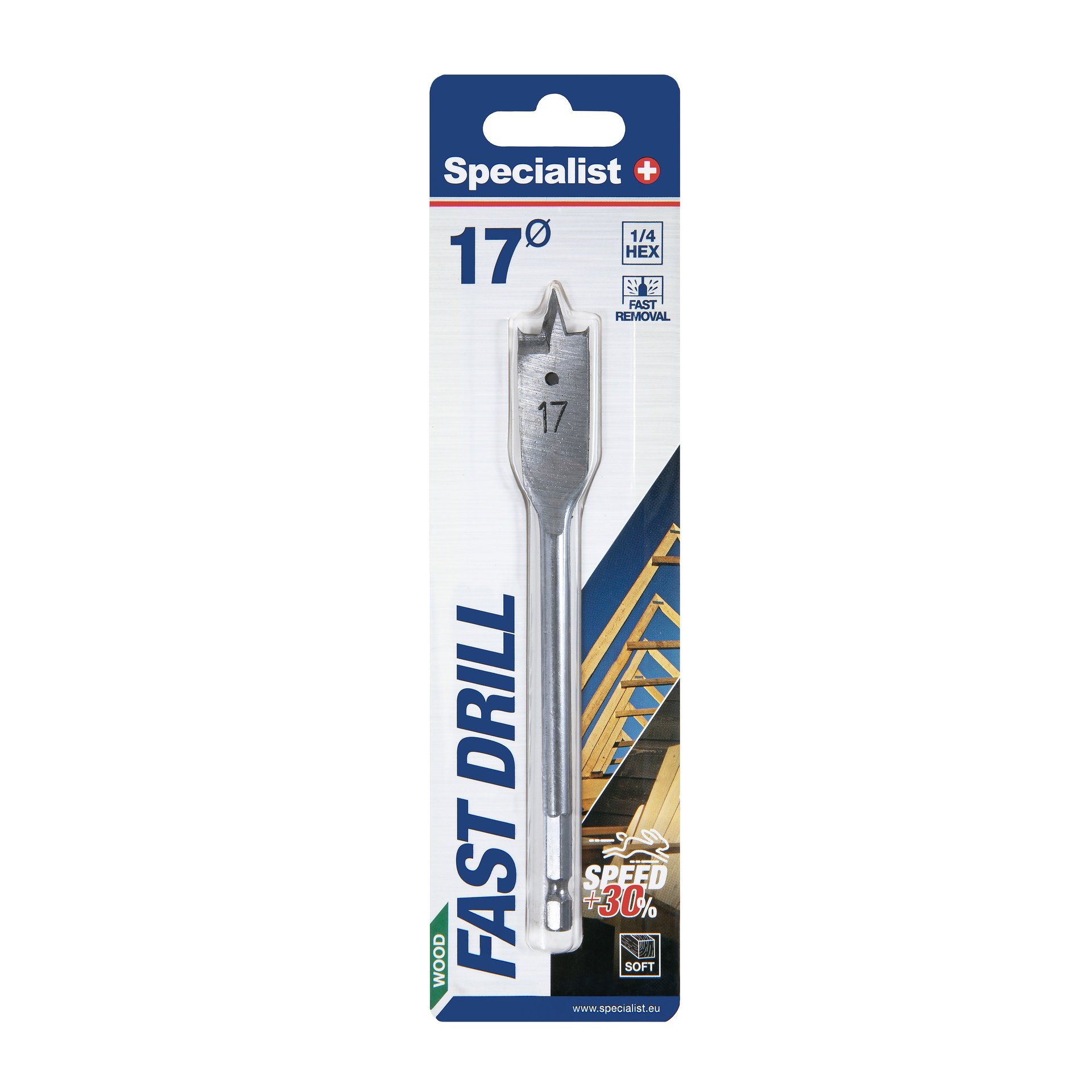 Plunksninis grąžtas medžiui SPECIALIST+, 17 mm