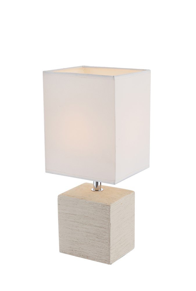 Stalinis nakties šviestuvas GLOBO Geri, E14, 1 x 40W, 230V, smėlio keramika, chromas, laidas 1,2 m, 130 x 110 x 290 mm, 21675