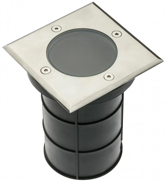 Lauko šviestuvas ALFA, max.50 W, GU10, IP67, įleidžiamas į grindinį, kvadratinis, metalo spalvos