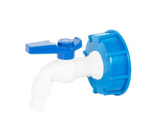 Vandens talpos IIBC rinkinys BRADAS, S60x6 adapteris su 3/4 colio PVC čiaupu ir 1/2 colio žarnos išleidimo anga 16 mm žarnai