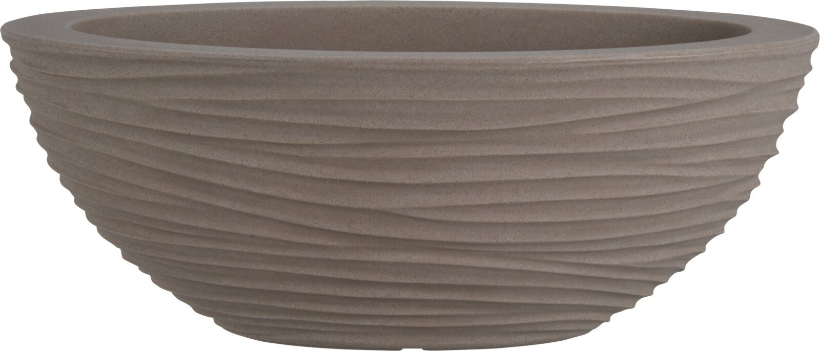 Plastikinis lauko vazonas, ovalus, kreminės sp., 52 x 20 cm