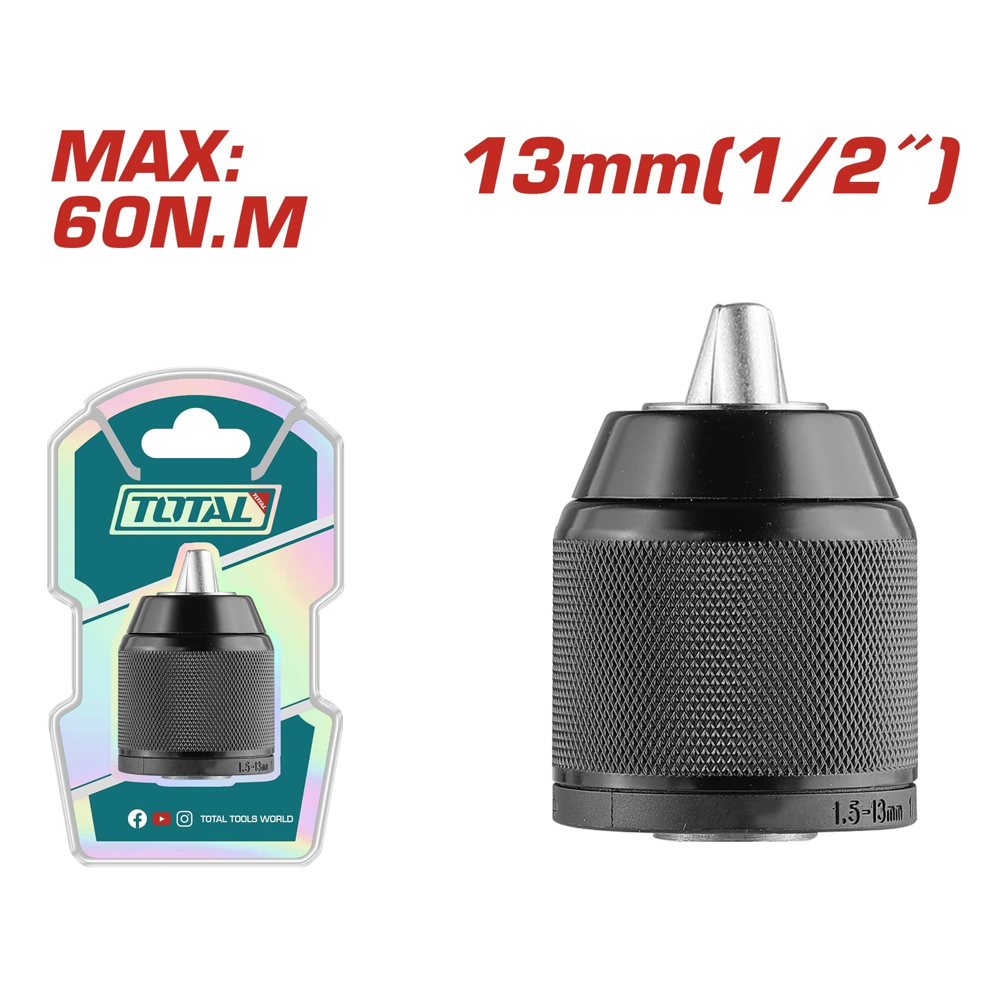 Smūginis griebtuvas TOTAL, be rakto, 13 mm, TAC4513201