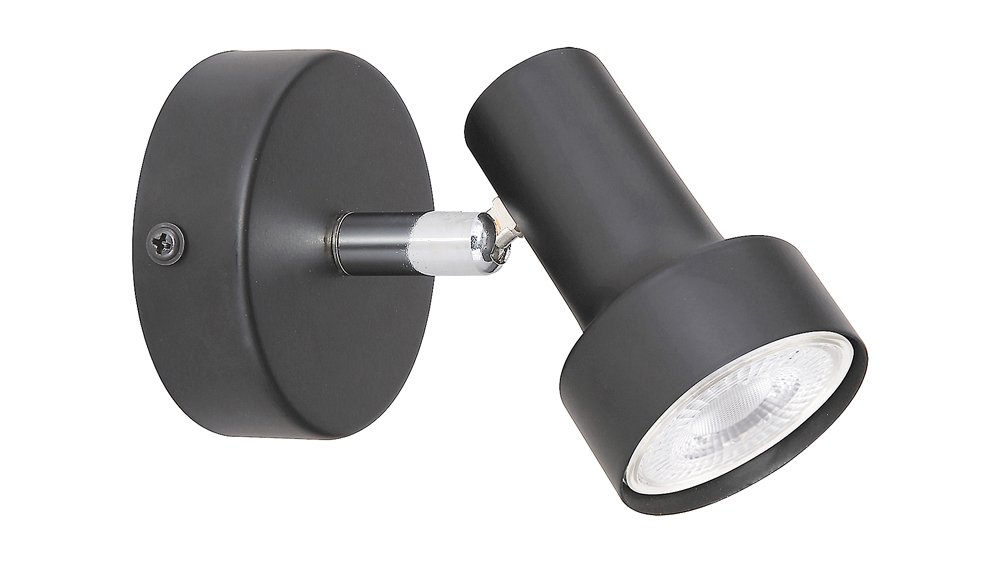 Kryptinis šviestuvas RABALUX Konrad, GU10, 1 x 50W, 230V, IP20, metalinis, juodos sp., 80 x 80 x 105 mm, 5322