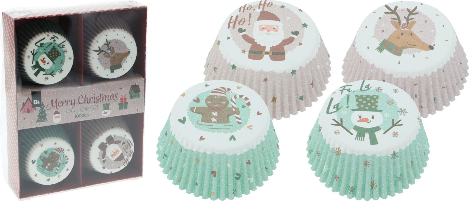 Keksiukų kepimo popierėliai KALĖDOS, 100 vnt.