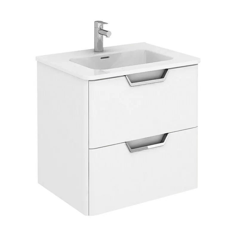 Vonios spintelė ELITA BEAUTY 60, 59,5 x 56,5 x 45 cm, apatinė, pakabinama, be praustuvo (tinka Sotille 60), 2DR, balta blizgi.