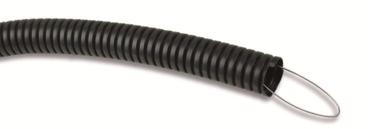 Gofruotas vamzdis ELECTRALINE 60612, D25mm, su viela, PVC, juodos spalvos, 25m.