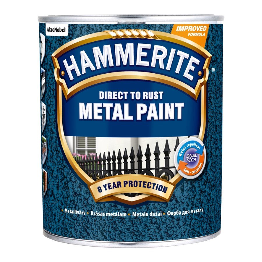 Antikoroziniai dažai HAMMERITE Hammered Finish, 750 ml, tamsiai mėlynos sp., kaldinto metalo efekto