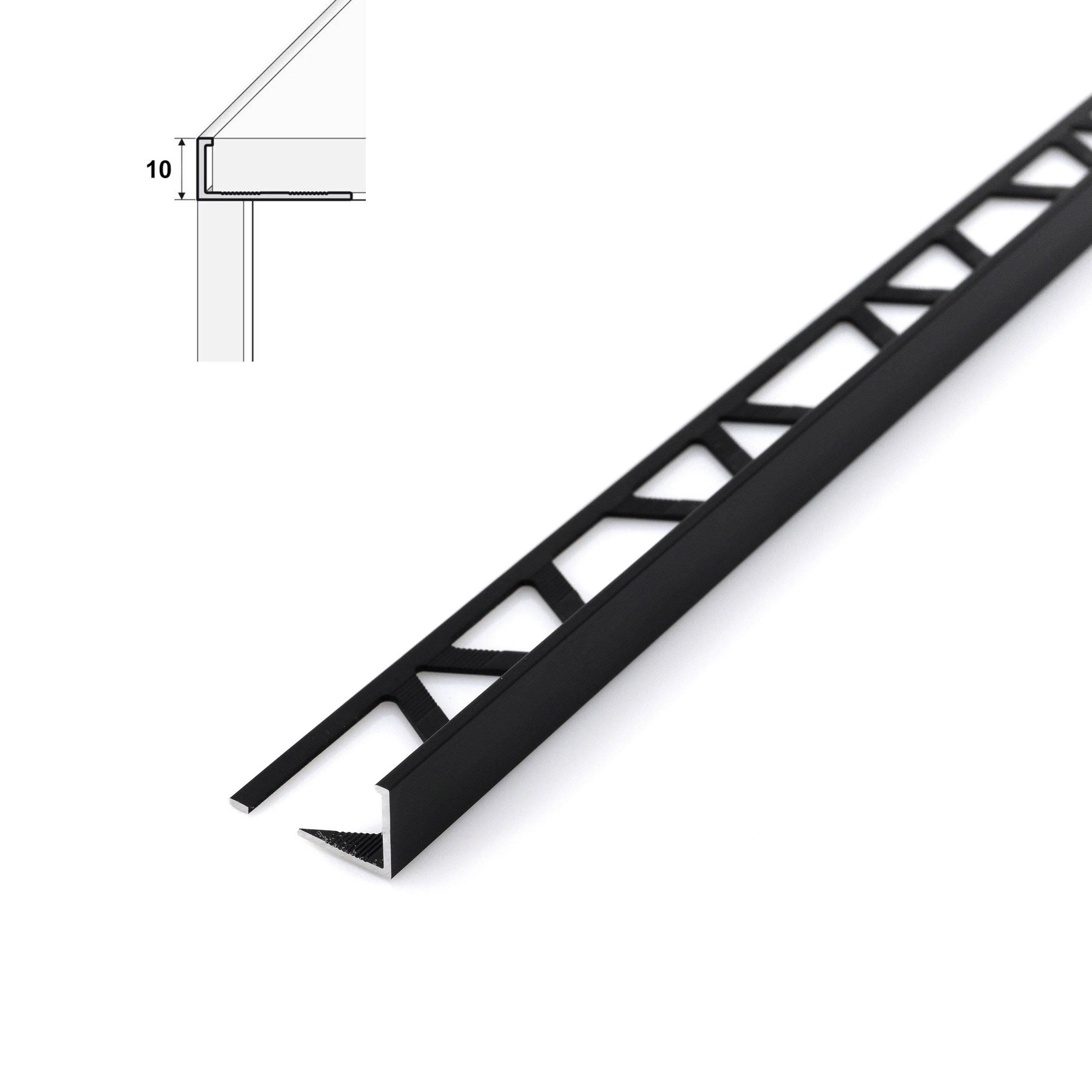 Aliumininė užbaigimo juostelė HESORA H 23 D11, 1,0 x 250 cm, mat, juodos