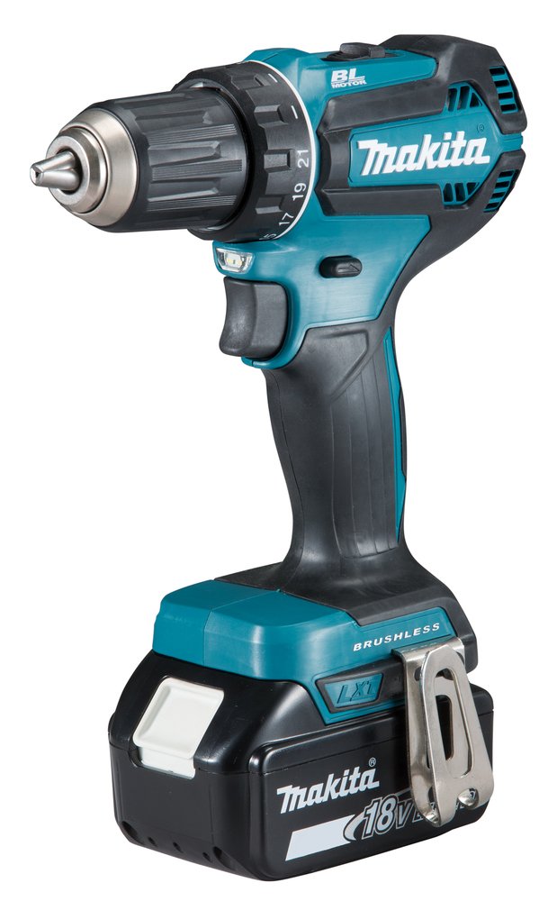 Akumuliatorinis gręžtuvas MAKITA DDF485RFJ, 18 V, 2x 3,0 Ah Li-ion, 50/25 Nm, 1,7kg, LED, BRUSHLESS