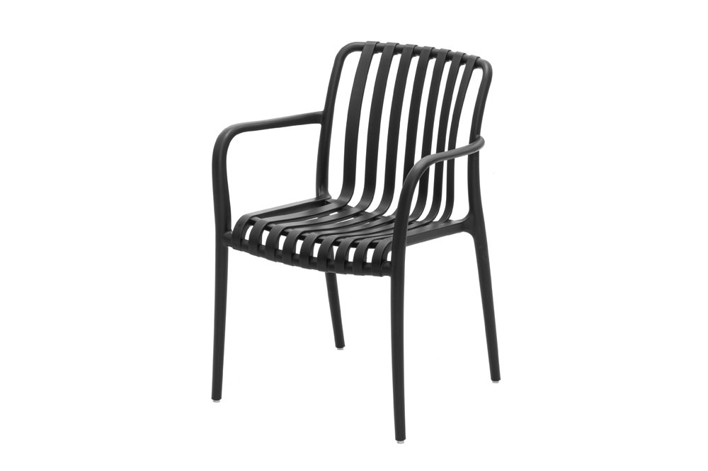 Plastikinis kėdė 4LIVING Suvi, iki 120 kg, juodos spalvos