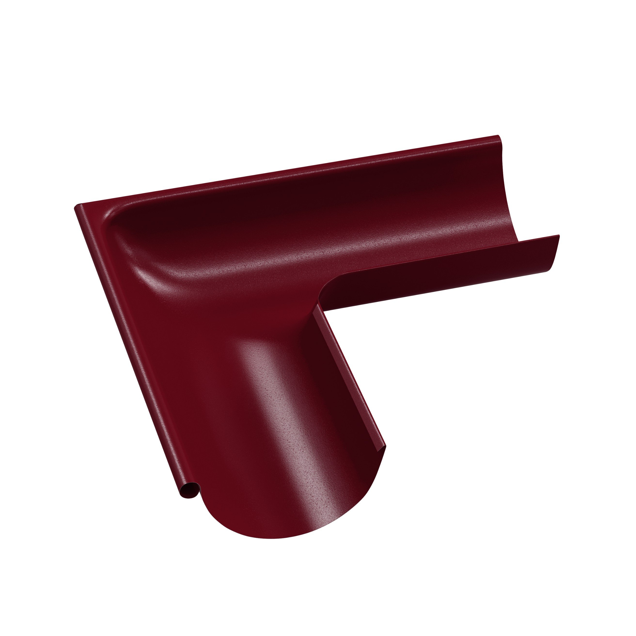 Latako išorinis kampas BILKA, skersmuo 125mm, 90 laipsnių, vyšnios spalva, RAL 3005