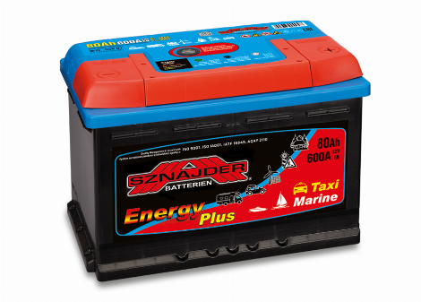 Akumuliatorius SZNAJDER Energy Plus Marine, 12V,80Ah,600A, EN,275x175x190mm, gilaus iškrovimo, rūgšt., valtims su elektr. varikliais,kemper.,navigacijos prietaisams