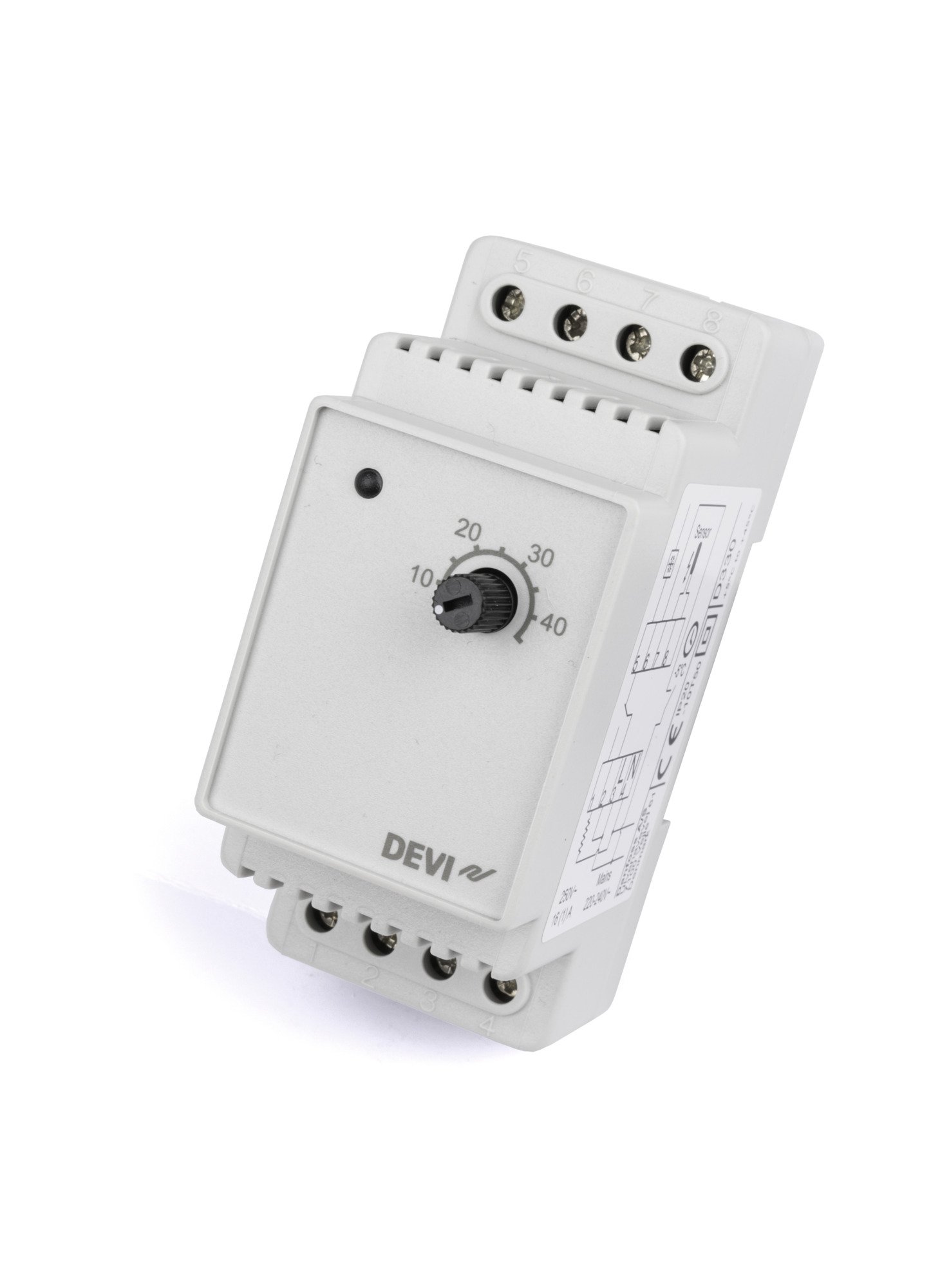 Termostatas DEVIreg™ 330, +5...+45 °C, laidinis temp. jutiklis, 16 A, DIN, 140f1072