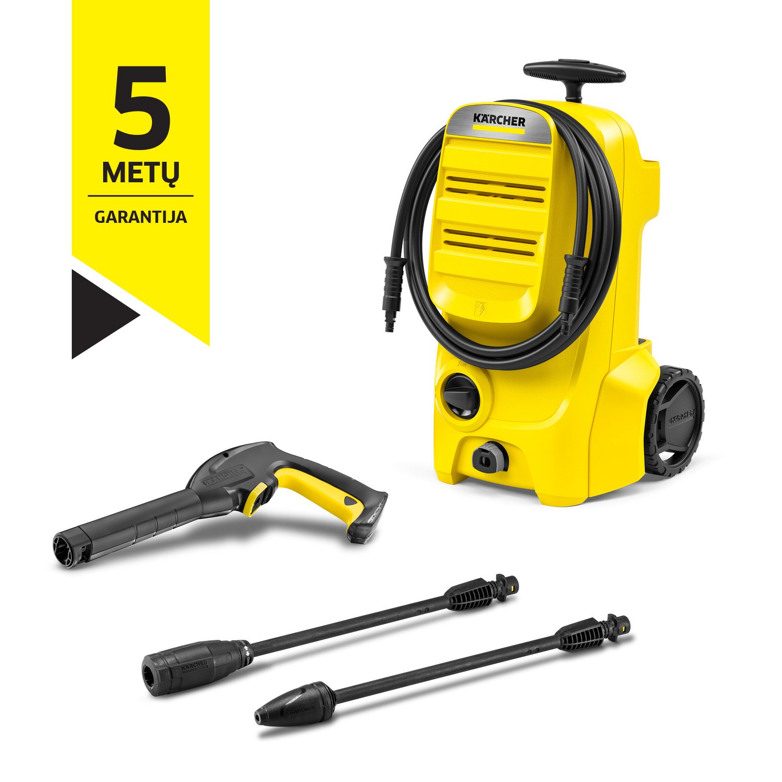 Aukšto slėgio plovykla KARCHER K 3 Classic, slėgis iki 120 bar, vandens srautas 380 l/h, galia 1,6 kW