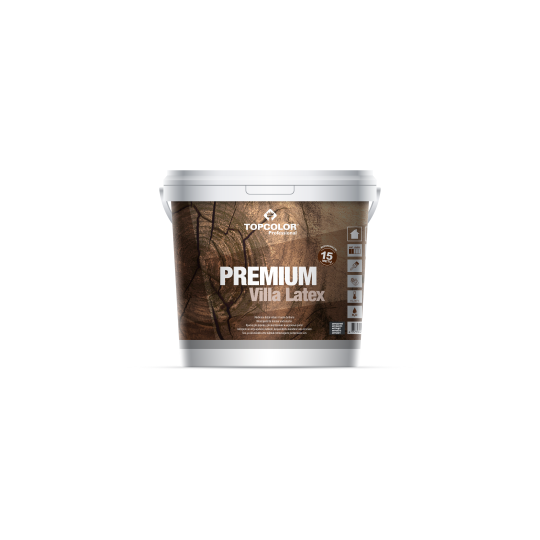 Medienos fasado dažai TOPCOLOR Premium Villa Latex, 5 l, antracito sp.