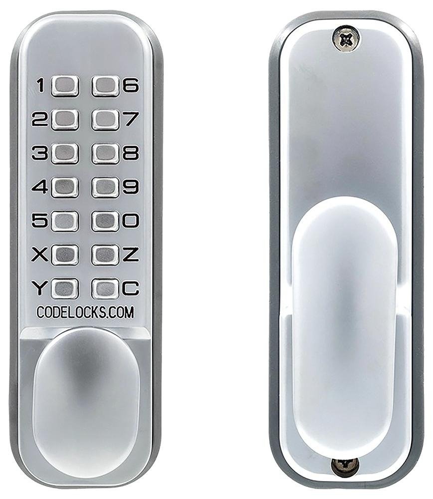 Mechaninė kodinė spyna CODELOCKS CL155, priekinė plokštelė 141 x 41 mm, chromo sp.