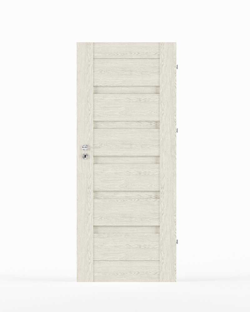 Laminuotos vidaus durys su užlaida VIVENTO PY-01, dešininės, spl. Silver oak, 2030x744x40 mm