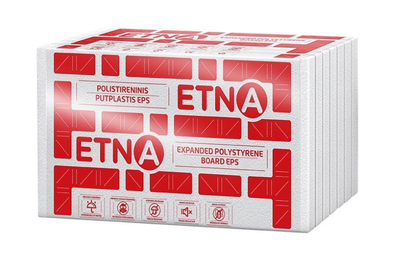 Polistireninis putplastis ETNA EPS 80, matmenys 200 x 1000 x 1200 mm, 1pak. - 0,72 m³