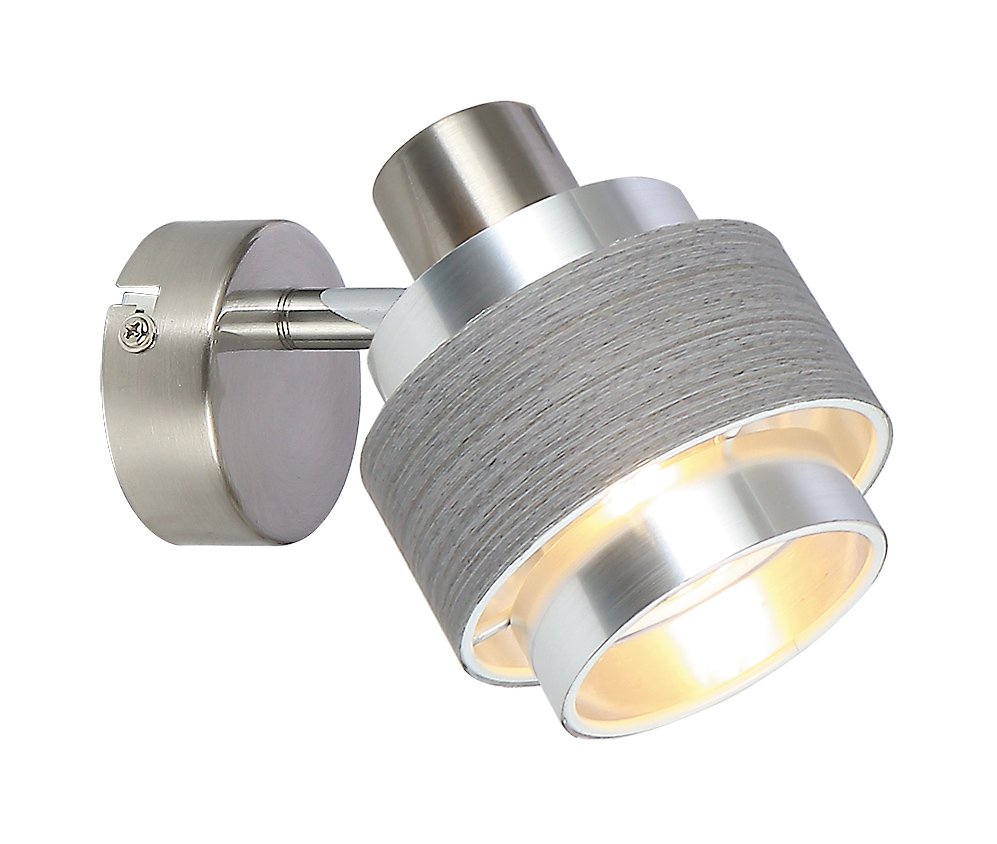 Kryptinis šviestuvas RABALUX Basil, E14, 1 x 10W, 230V 50Hz, satininio chromo / sidabrinio ąžuolo sp., 125 x 100 x 130 mm, 5379