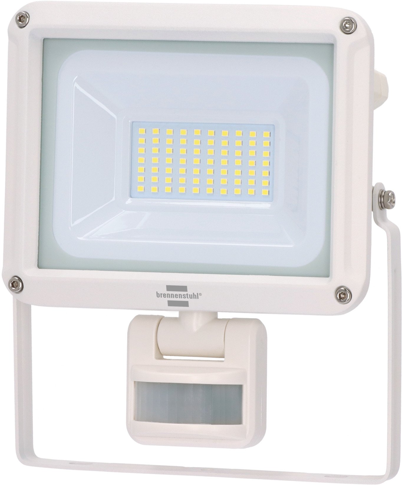 LED prožektorius BRENNENSTUHL Jaro 4060P, su judesio davikliu, 30W, 3450lm, 6500K, IP65, baltos sp.