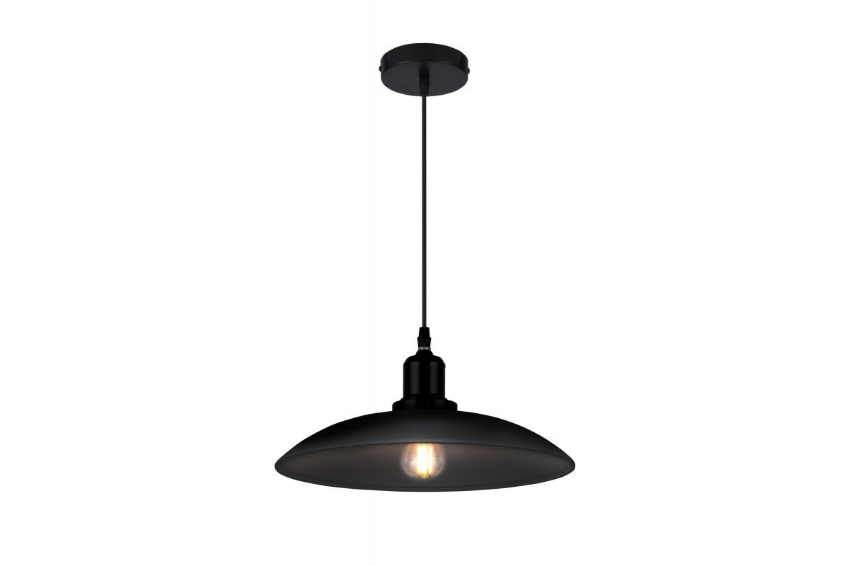 Pakabinamas šviestuvas GTV Horizon, E27, 1 x 40W, 220-240V, IP20, juodos sp., skersmuo 320 mm, OS-HORI-10-DEC