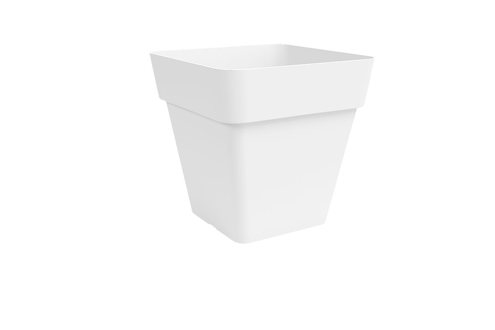 Plastikinis vazonas NICOLI Arke Quadro, baltos sp., 30 x 30 x 27 cm.