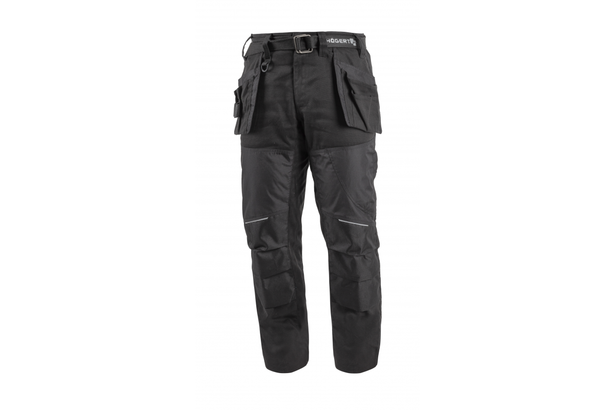 Kelnės HOGERT WORKWEAR Nekar, 65% poliesteris, 35% medvilnė, juoda spalva, M dydis, CE