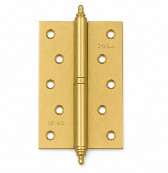 Durų vyris CAVELL, 1BB FHP, 5", 125 x 75 x 2,5 mm, kairės pusės, matinės aukso spalvos