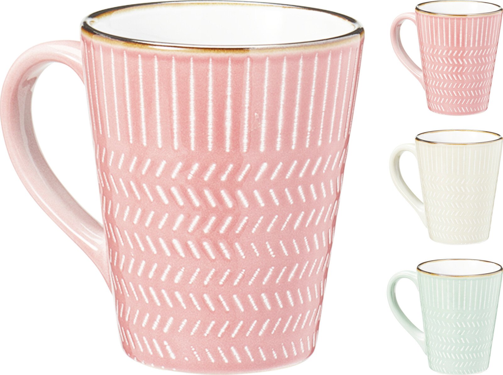 Puodelis, keraminis, 3 skirtingos sp., 300 ml