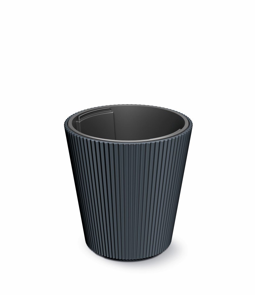 Plastikinis lauko vazonas Milly, antracito sp., 39 x 39 x 37 cm.