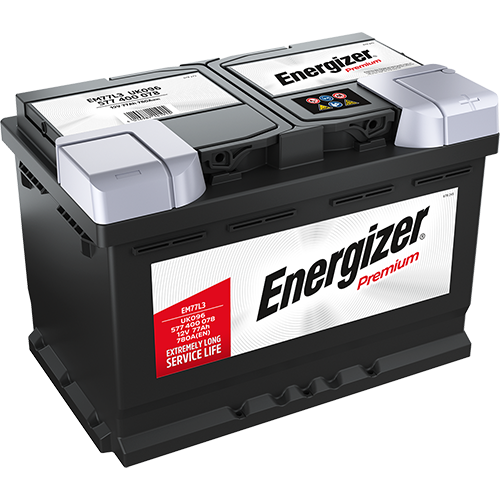 Akumuliatorius ENERGIZER EM77-L3, 12 V, 77 Ah, 780 A, 278 x 175 x 190 mm, starterinis, rūgštinis