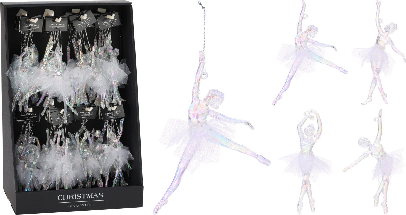 Kalėdinė dekoracija Balerina, pakabinama, 4 skirtingi dizainai, 10 x 15 cm