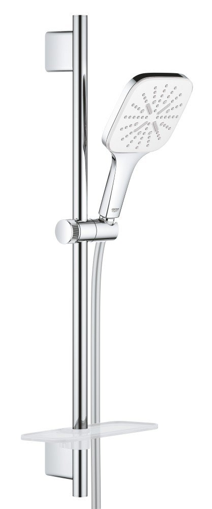 Dušo komplektas GROHE VITALIO 130 SMARTACTIVE CUBE, su stovu ir žarna, 3 srovės dušo galvutė, chromas, 26596000
