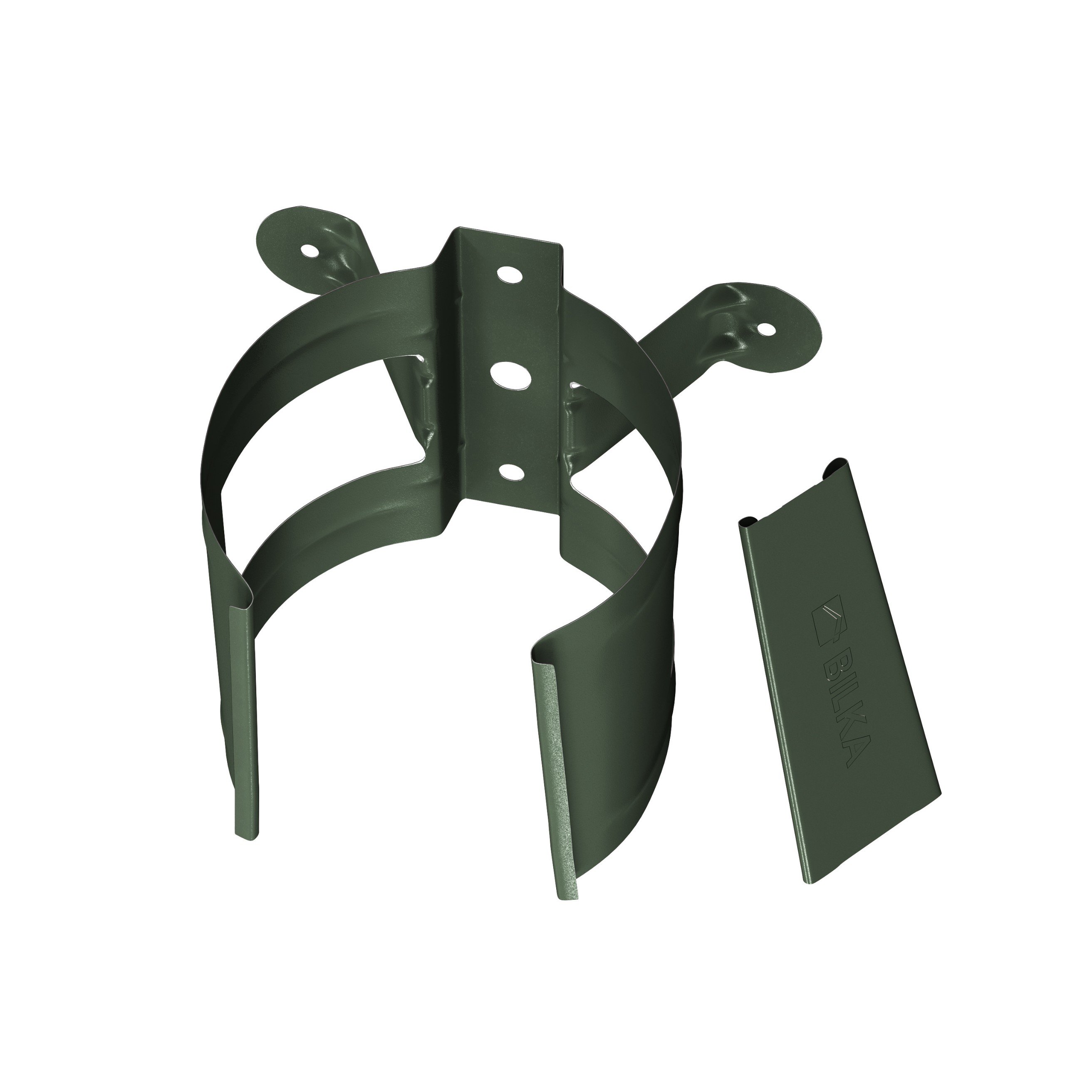 Lietvamzdžio laikiklis universalus BILKA, 90 mm, žalia spalva, RAL6020 